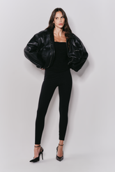 Jaqueta Bomber Oversized Couro Ecológico