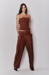Calça Wide Leg Couro Ecológico
