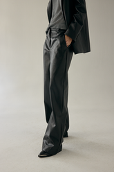 Calça Wide Leg Couro Ecológico