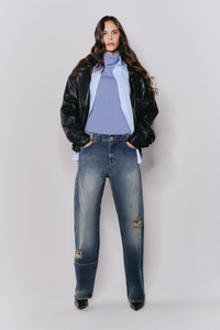 Jaqueta Bomber Oversized Couro Ecológico
