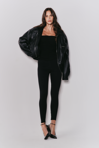 Jaqueta Bomber Oversized Couro Ecológico