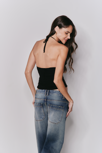 Top Frente Única em Tule Franzido