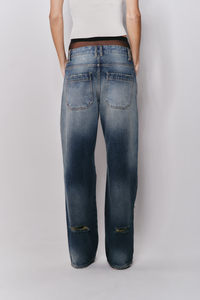 Calça Wide Leg Destroyed