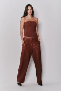 Calça Wide Leg Couro Ecológico