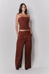 Calça Wide Leg Couro Ecológico