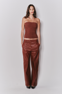 Calça Wide Leg Couro Ecológico