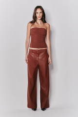 Calça Wide Leg Couro Ecológico