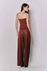 Calça Wide Leg Couro Ecológico