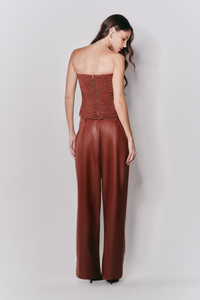Calça Wide Leg Couro Ecológico