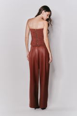 Calça Wide Leg Couro Ecológico