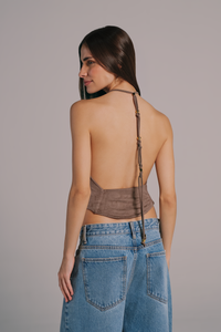 Blusa Suede Metal