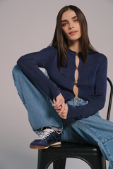 Blusa Tricot Detalhe Metal