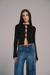Blusa Tricot Detalhe Metal