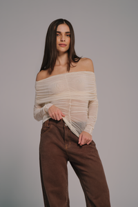 Blusa Tule Ombro a Ombro