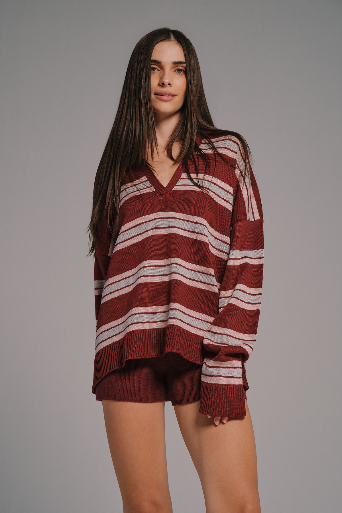 Maxi Pull Tricot Stripe