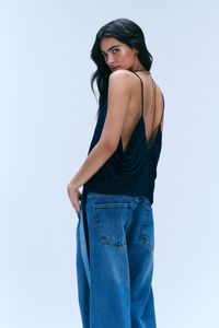 Calça Jeans Wide Leg Stripe