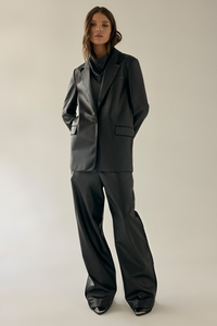 Calça Wide Leg Couro Ecológico