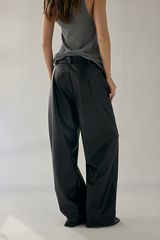 Calça Wide Leg Couro Ecológico