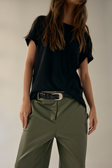 Calça Wide Leg Couro Ecológico