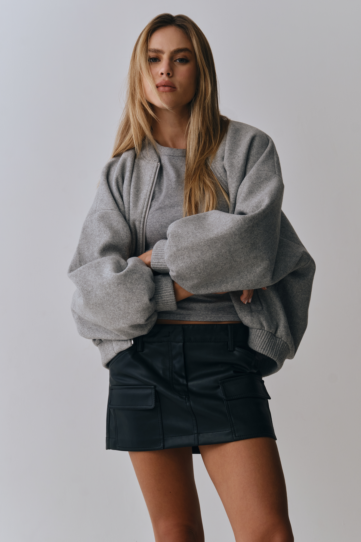 Mini Saia Couro Ecológico