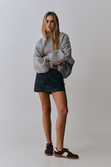 Mini Saia Couro Ecológico